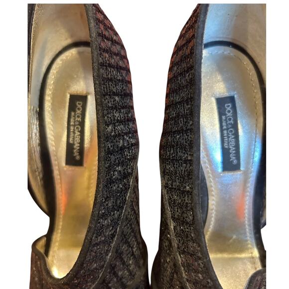 DOLCE & GABBANA Black Stilettos Heel D'orsay Pump Shoes Women's Size EU 35, US 5 - Picture 10 of 11
